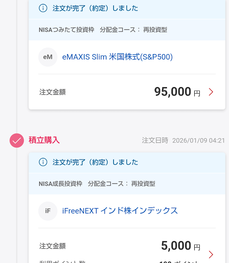 毎月10万円積立投資している設定の画像